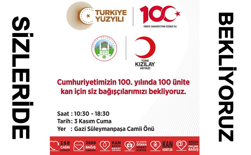AKYAZI'DA KAN BAĞIŞINA DESTEK ÇAĞRISI