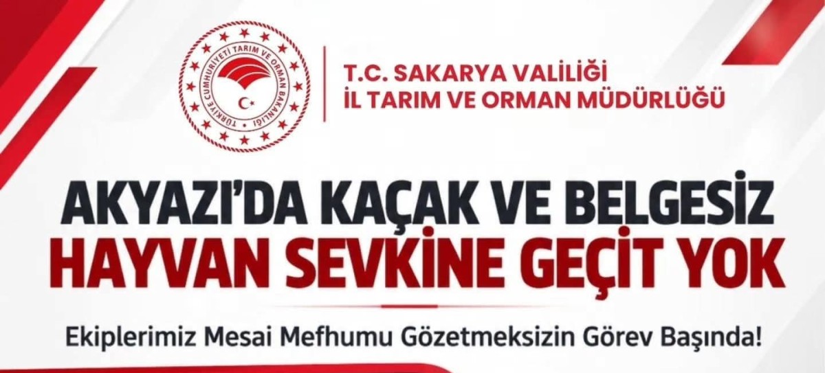 AKYAZI'DA BELGESİZ KAÇAK HAYVAN SEVKİYATİNA DUR 13.10.2026